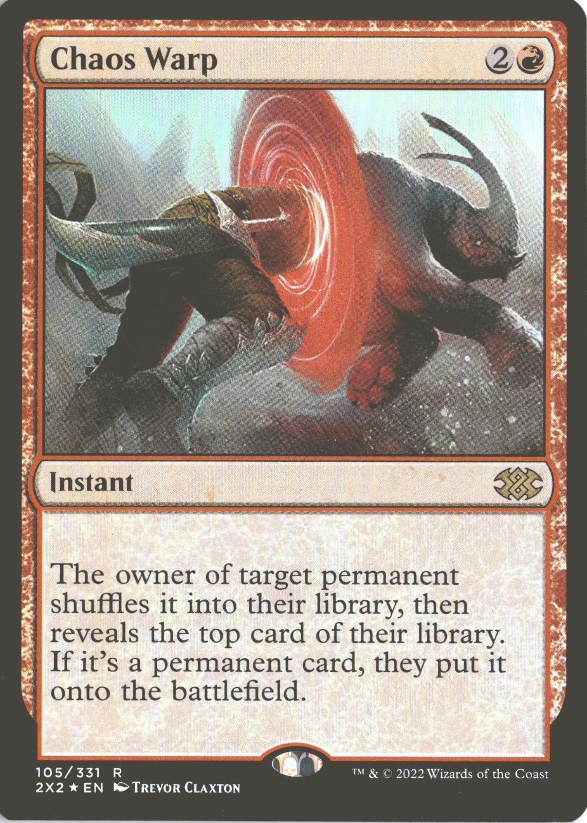 MTG Chaos Warp (105) *Foil* Base Rara Doppio Masters 2022 quasi nuova
