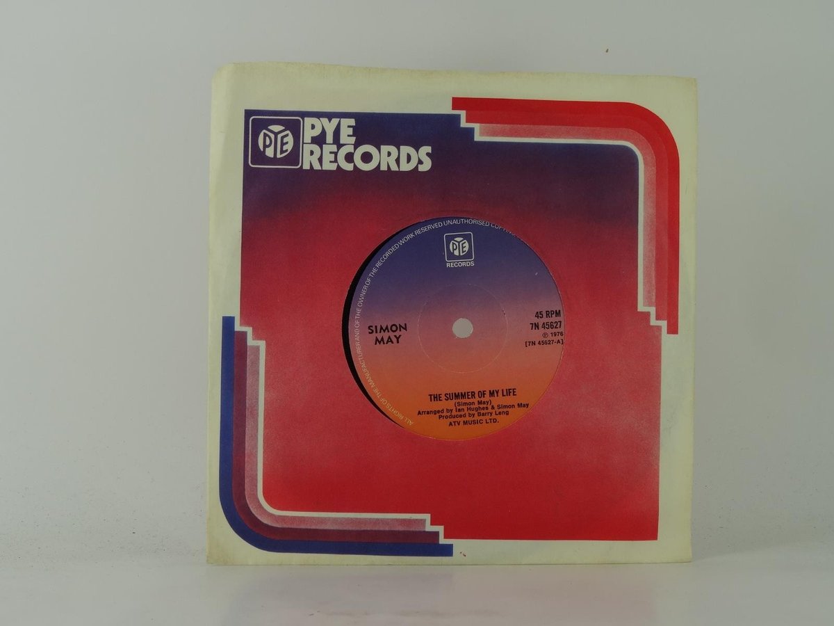 SIMON MAY THE SUMMER OF MY LIFE (24) 2 Track 7" Single plus Company Sleeve PYE R