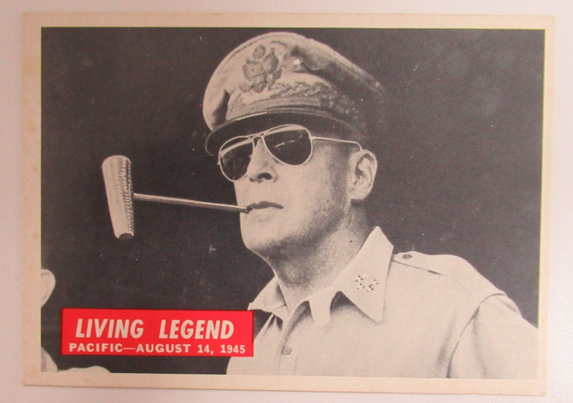 1965 Philadelphia Gum War Bulletin leggenda vivente generale Douglas MacArthur #86