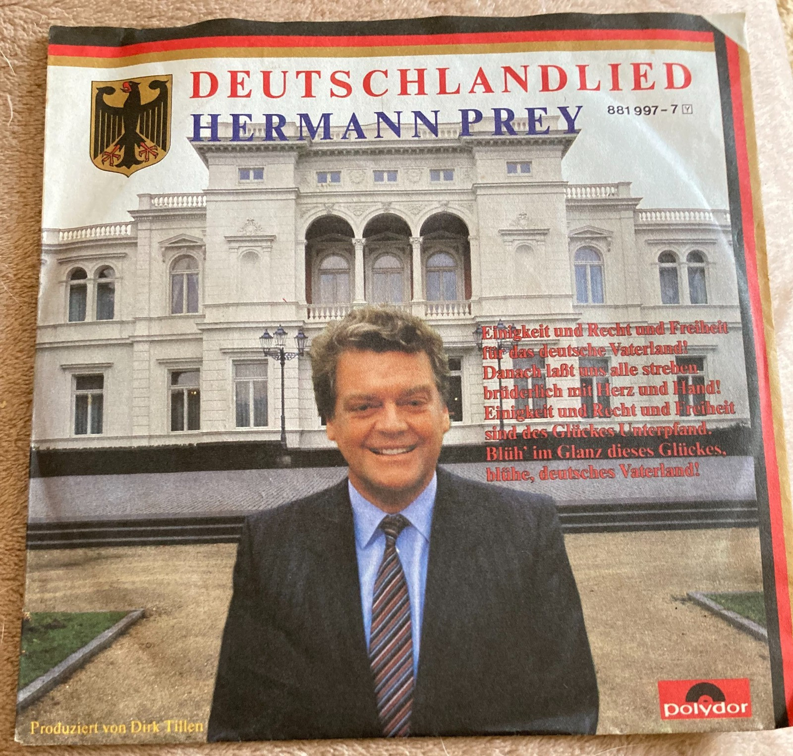 Hermann Prey Deutschlandlied Single in Vinile Polydor 7" 45 U/min Stereo