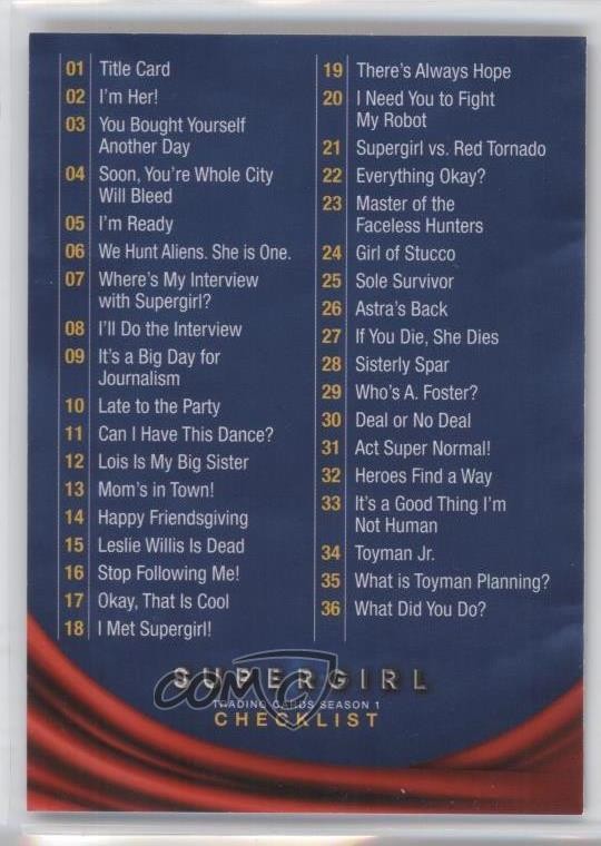 Lista di controllo Cryptozoic Supergirl 2018 #72 2o7
