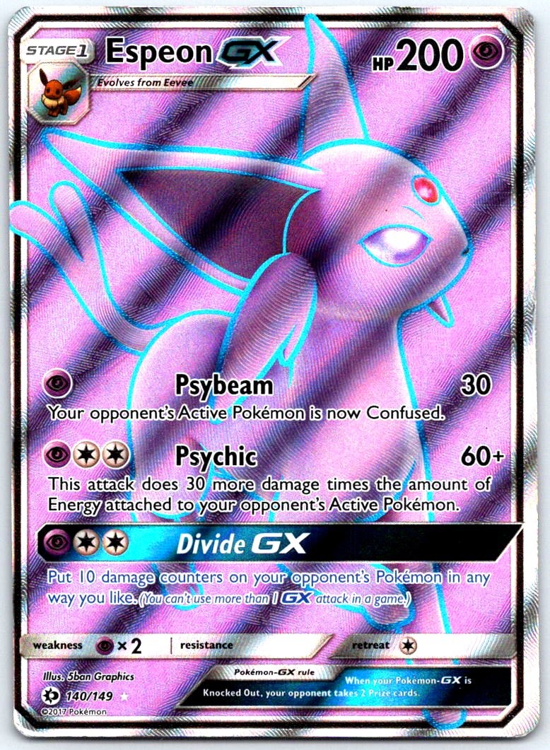 Espeon GX (Full Art) 140/149 Holo SM Base Set MP Pokemon TCG