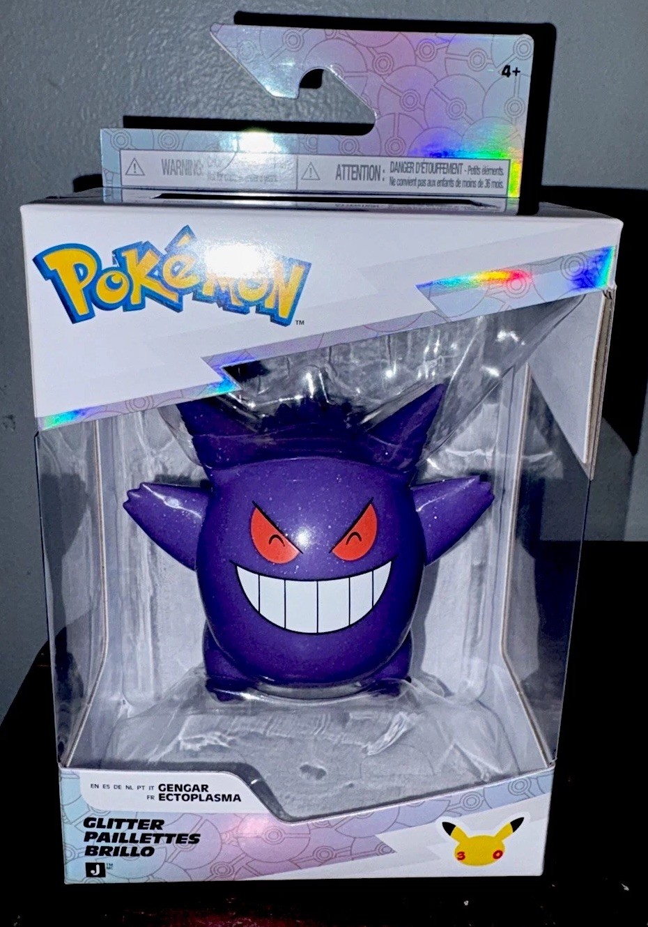 Jazwares Pokémon Gengar Modellino Glitter, Serie 1, Viola,