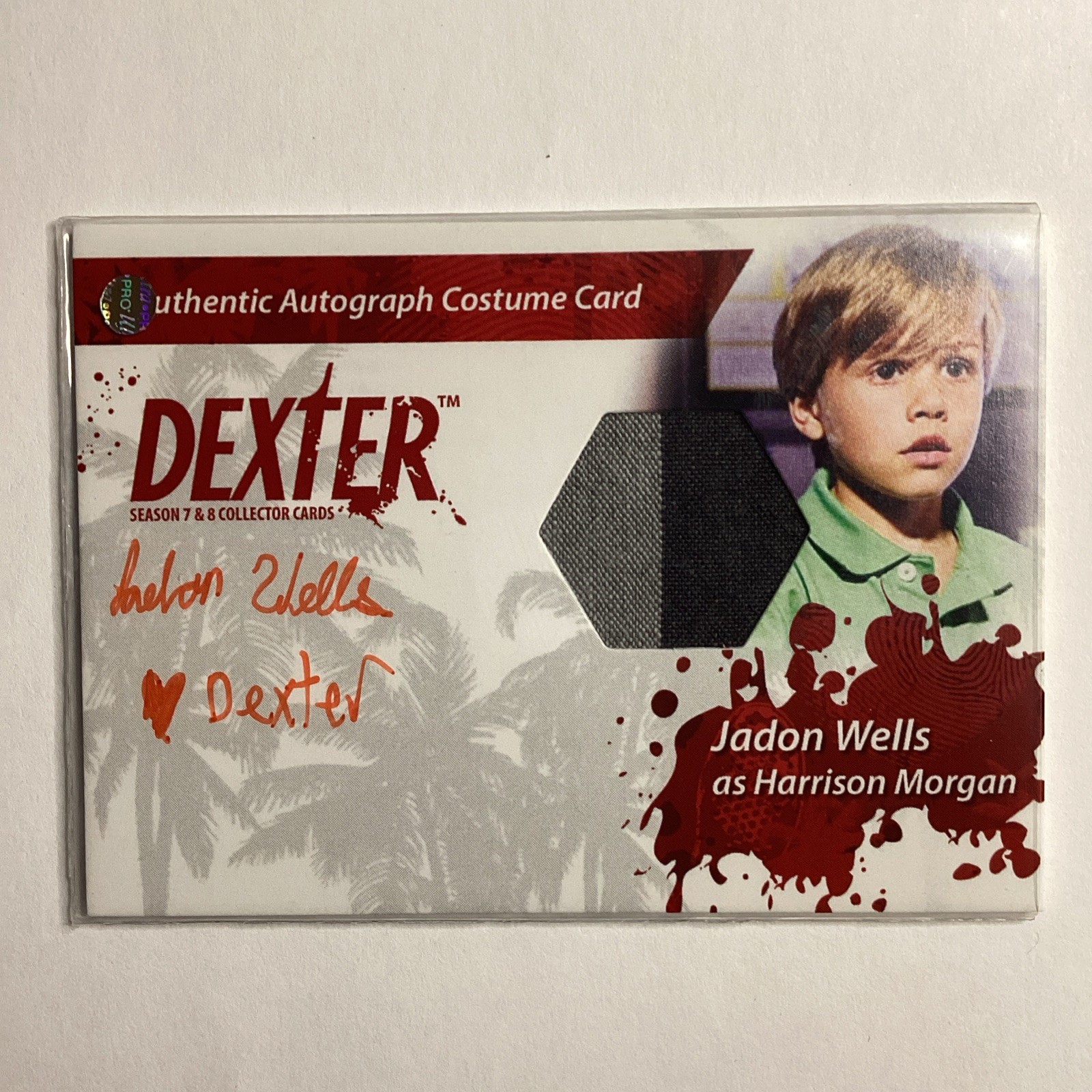 Dexter Season 7 & 8. Jadon Wells as  Harrison Morgan.  Autograph Costume CCAC4.