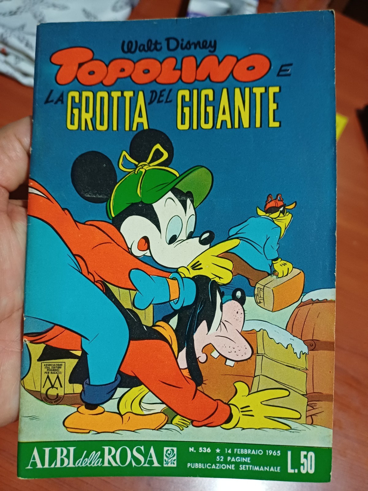 ALBI DELLA ROSA- DISNEY n. 536 "Topolino e la grotta del gigante " 1965 Edicola 