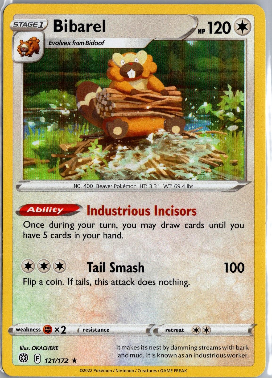 Bibarel 121/172 Holo Raro Stelle Brillanti Pokemon Holo Leggermente Giocato