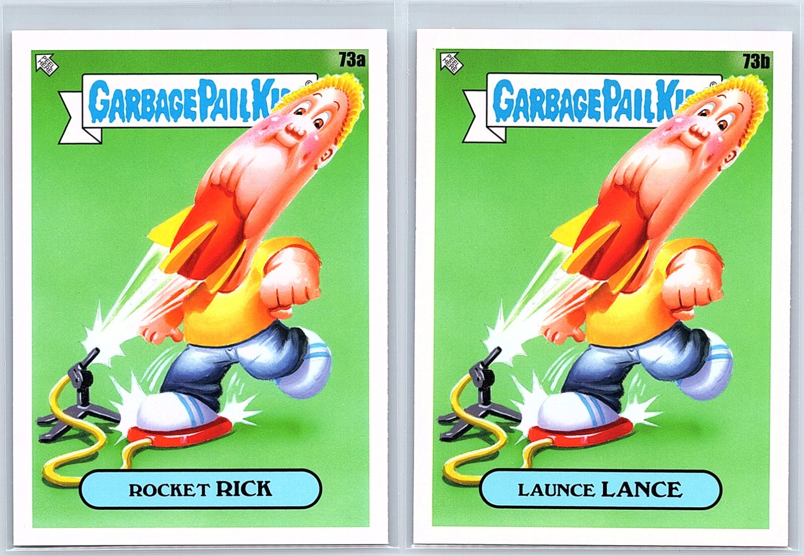 Spazzatura secchio bambini in gioco Air Rocket Spoof Rick & Lance set 2 carte