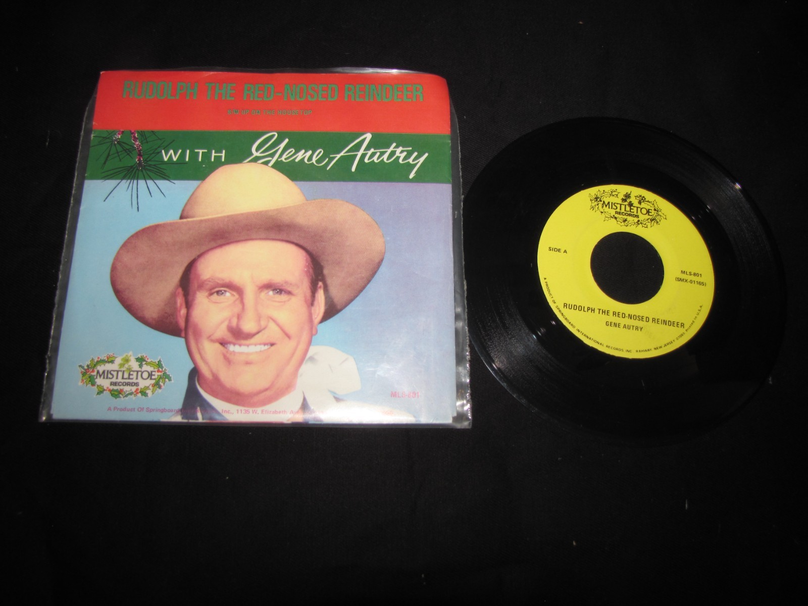 GENE AUTRY - RUDOLPH THE RED NOSE REINDEER / UP ON THE HOUSE TOP  7" SINGLE
