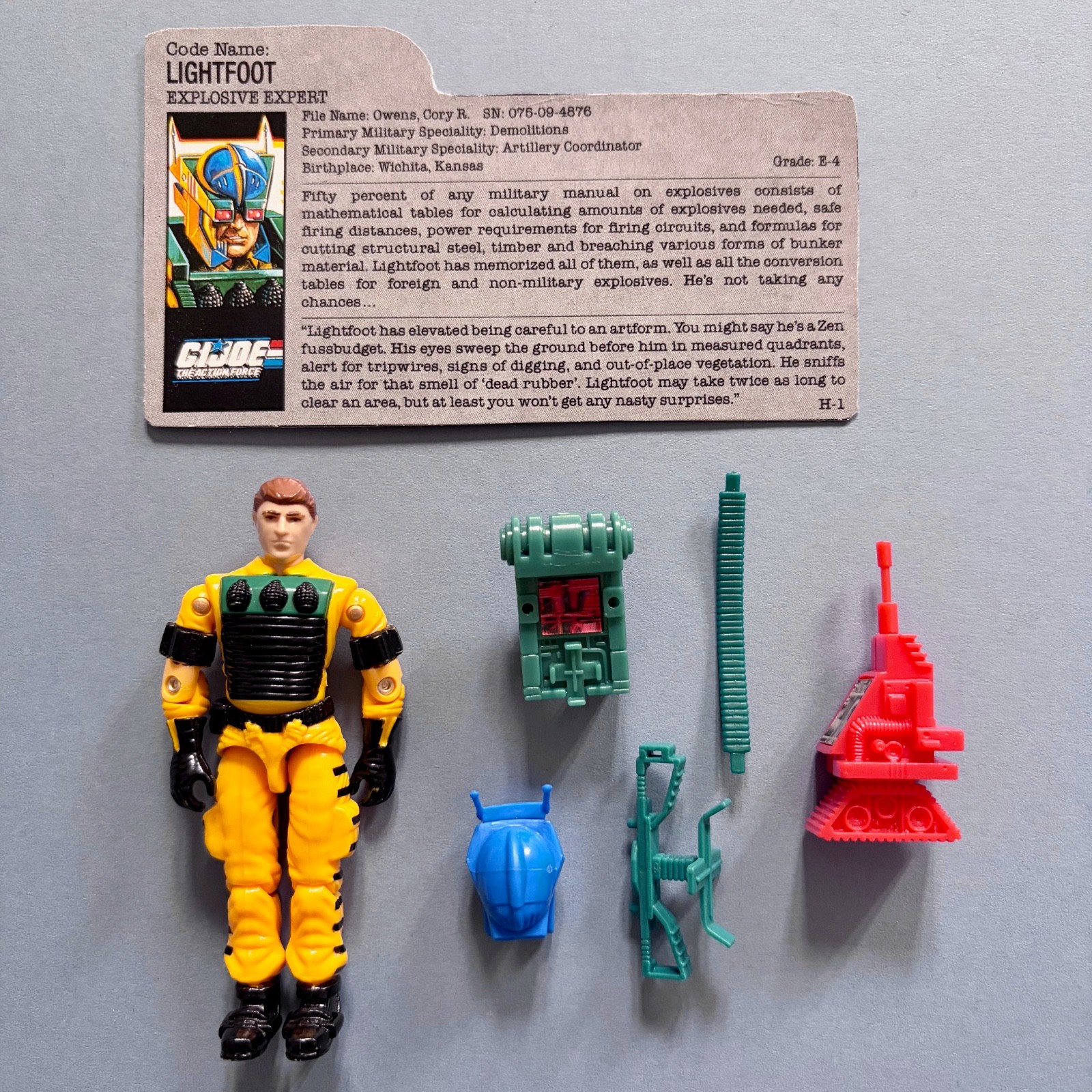 Vintage Action Force G.I. Joe - 1988 - Lightfoot - Figure with File Card