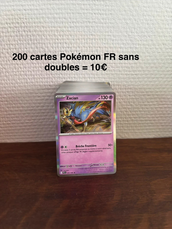 200 cartes Pokémon FR sans doubles