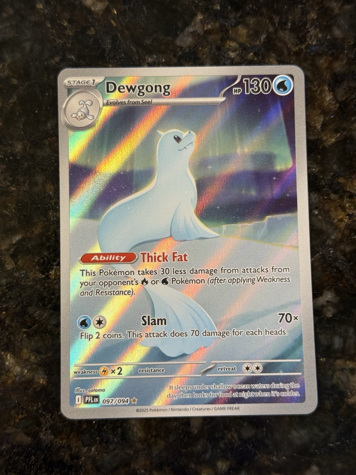 Dewgong 097/094 Illustration Rare Phantasmal Flames Pokemon Holo Near Mint