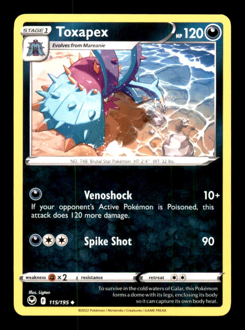 TOXAPEX 115/195 POKEMON TEMPESTA ARGENTO QUASI NUOVO/M