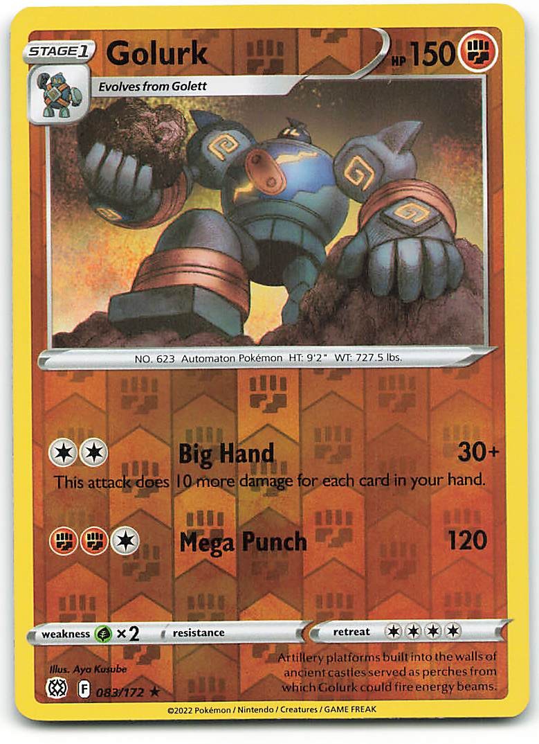 GOLURK 083/172 RARO POKEMON STELLE BRILLANTI REVERSE HOLO