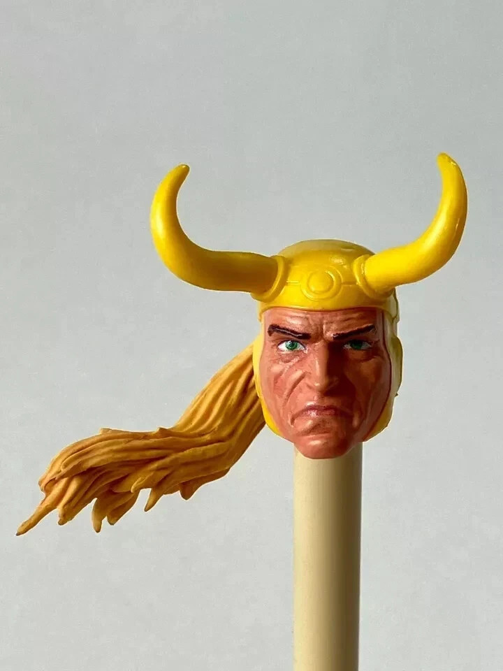 Marvel Legends Maschio Testa Corna Arrabbiato Personalizzato Foraggio 6" Scala 1/12 Retro Loki