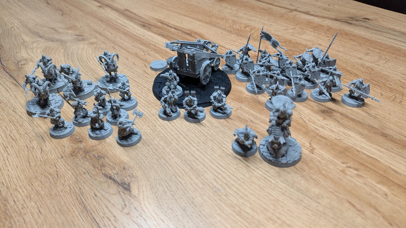 Iron Hills Armee – 3D���Druck (FDM) komplett magnetisiert –Dáin, Gimli, Ballista