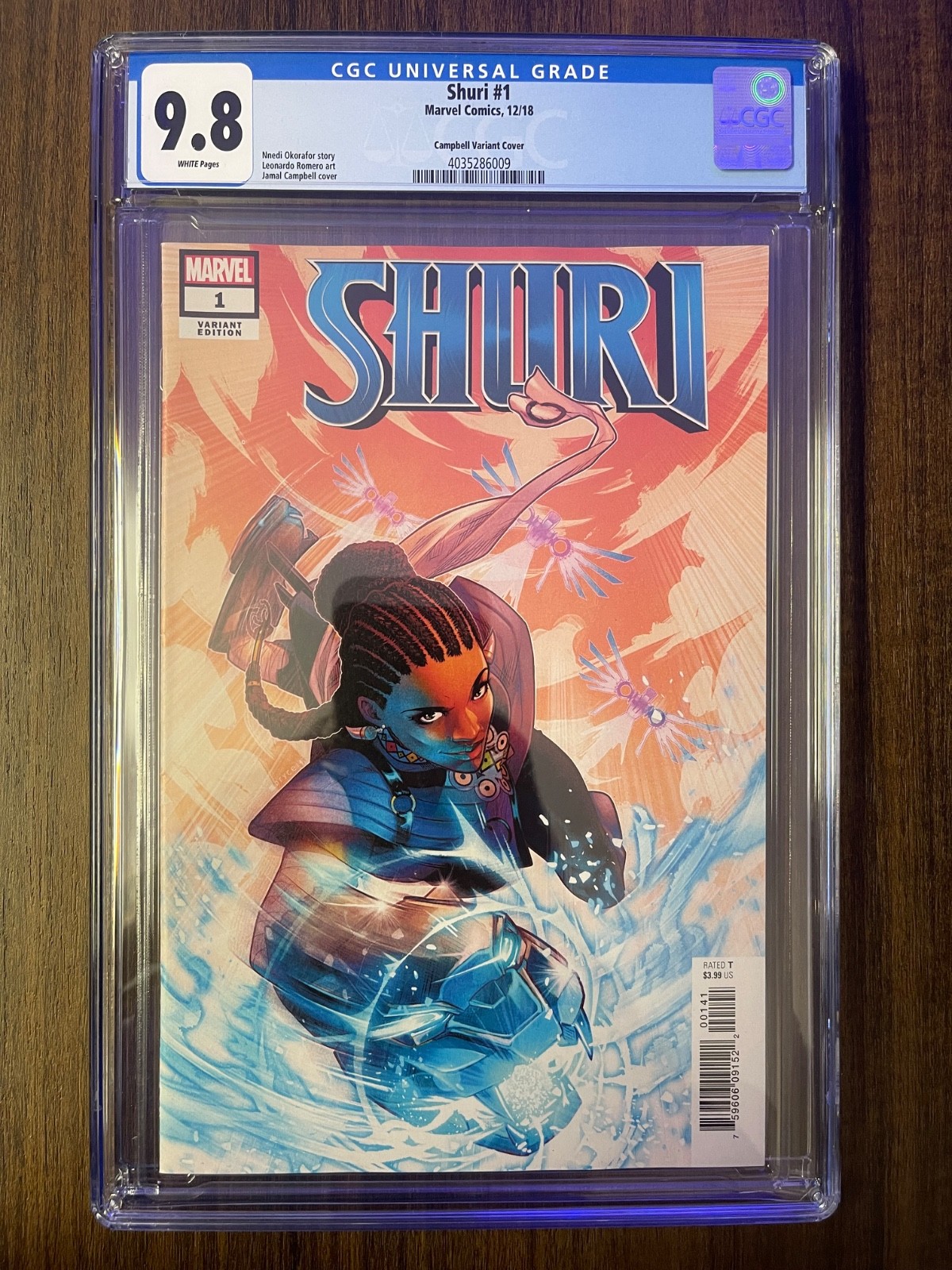 Shuri # 1, CGC 9.8, Ltd variante 1:25, Jamal Campbell!!!