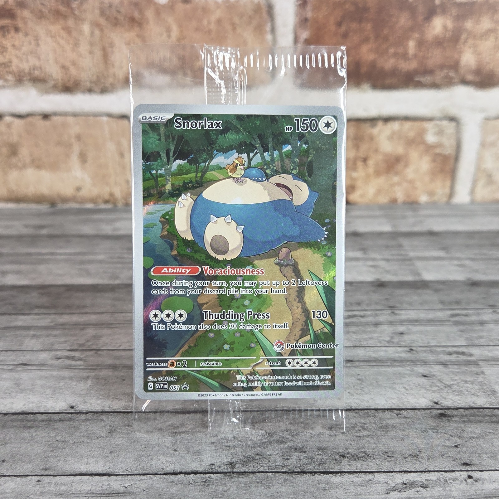 Carta Pokemon promozionale Snorlax 051 Pokemon timbro centrale stella nera - quasi nuova/m