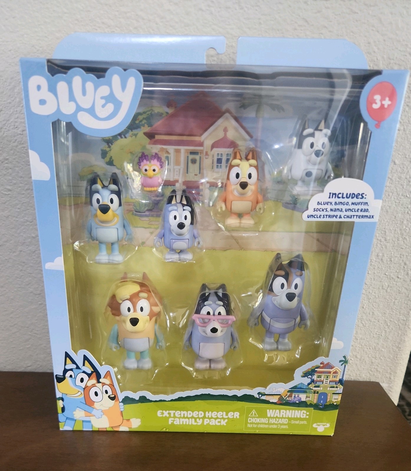 Bluey Family & Friends Extended Heeler Family Pack Set di 8 Figurine