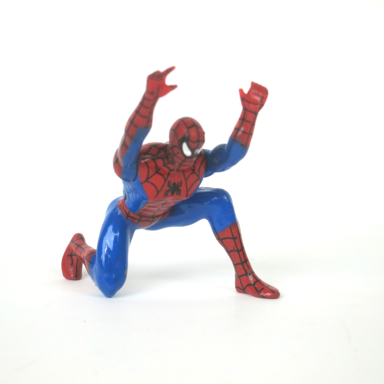 Modellino vintage 1994 ToyBiz Spider-Man pressofuso inginocchiato Marvel Web of Steel