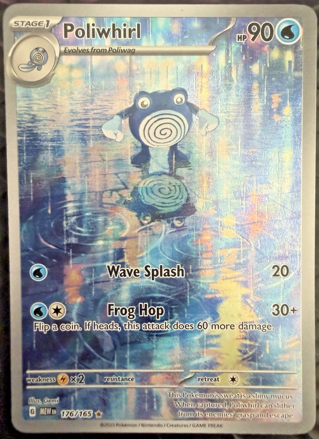 Carta Pokémon TCG Poliwhirl Full Art 176/165 151 NM/LP+ condizioni