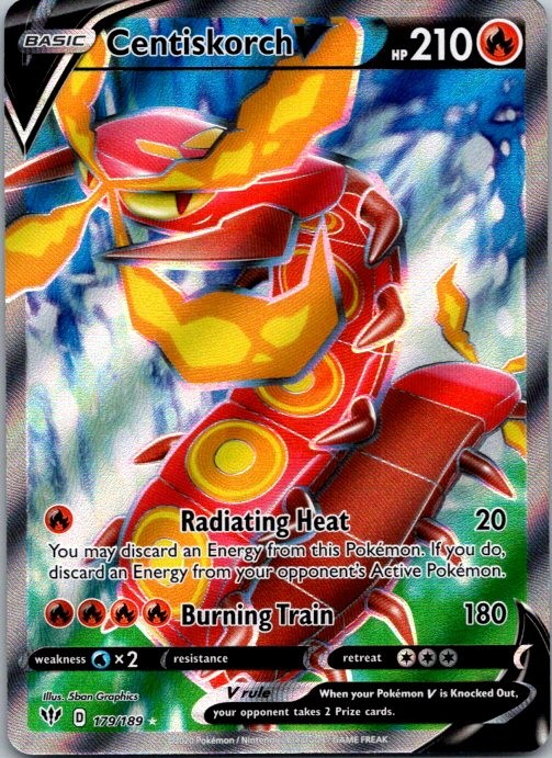 Centiskorch V 179/189 Ultra Rare Darkness Ablaze Pokemon Holo Near Mint
