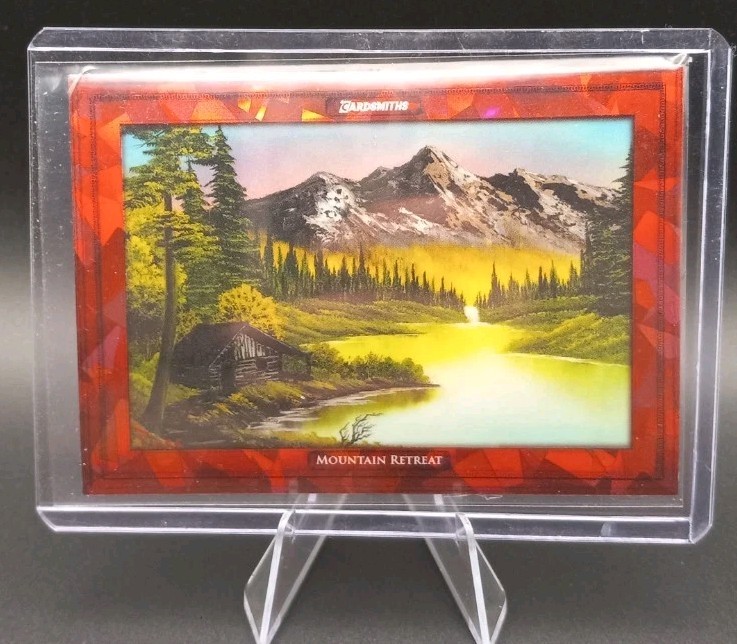 2023 Cardsmiths Bob Ross Serie 1: #57 Ritiro Montagna 14/25 Rubino Gemma 💎