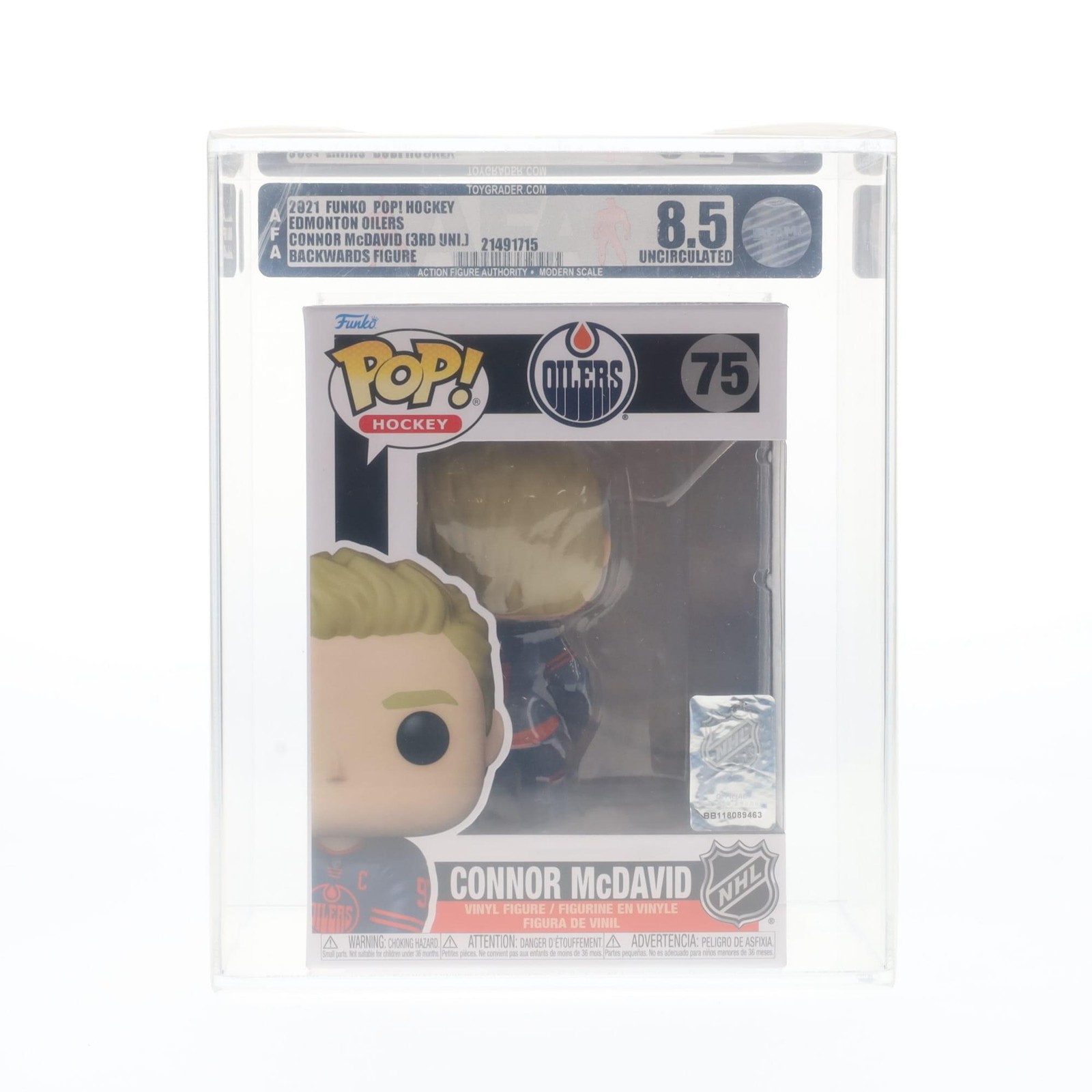 Edmonton Oilers NHL Funko Pop Connor Mcdavid (Third Uniforme) Grado Afa 8.5