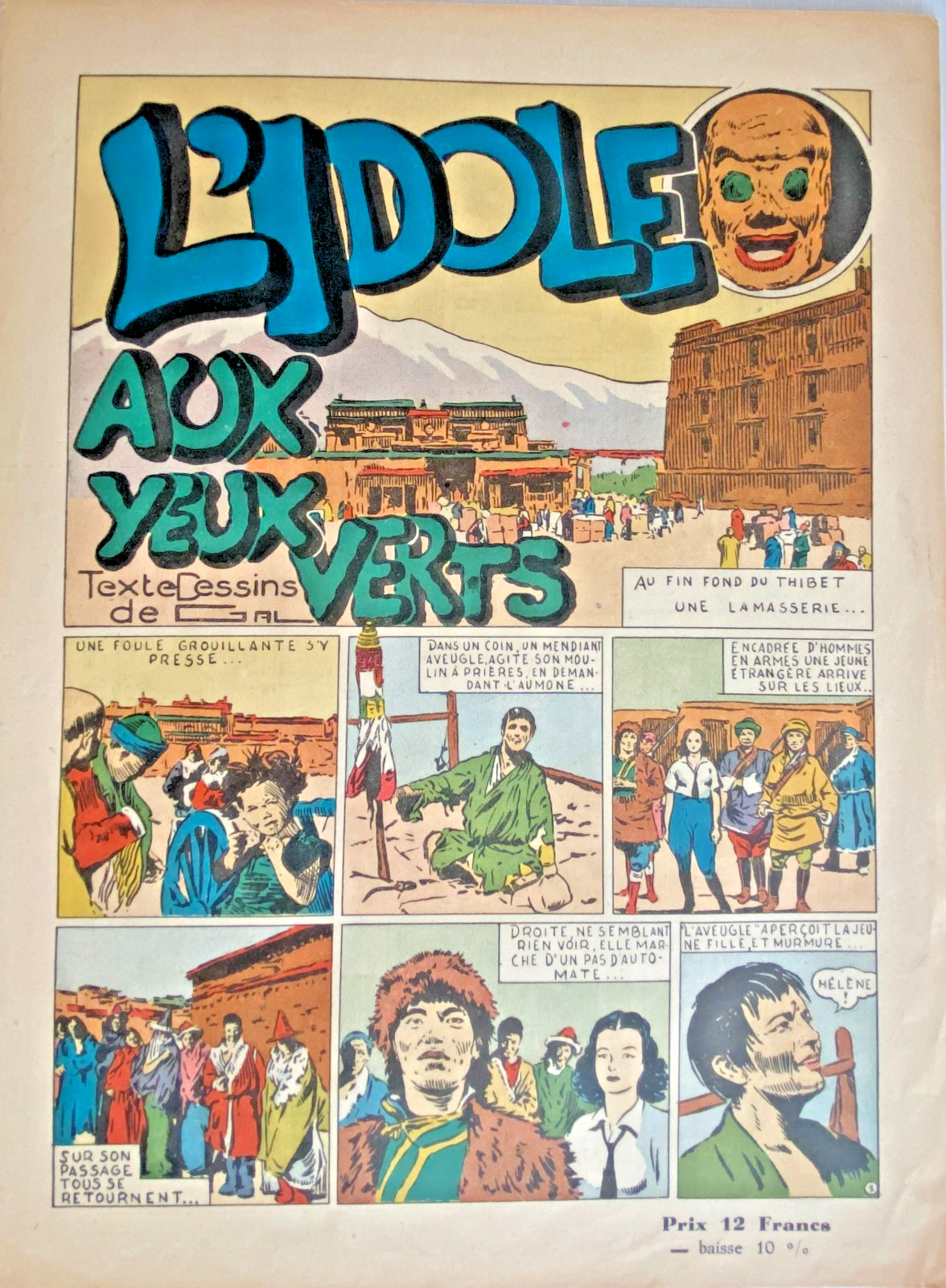 L'IDOLE AUX YEUX VERTS THIBET N°.2222 ARTIMA 1947 Fumetto