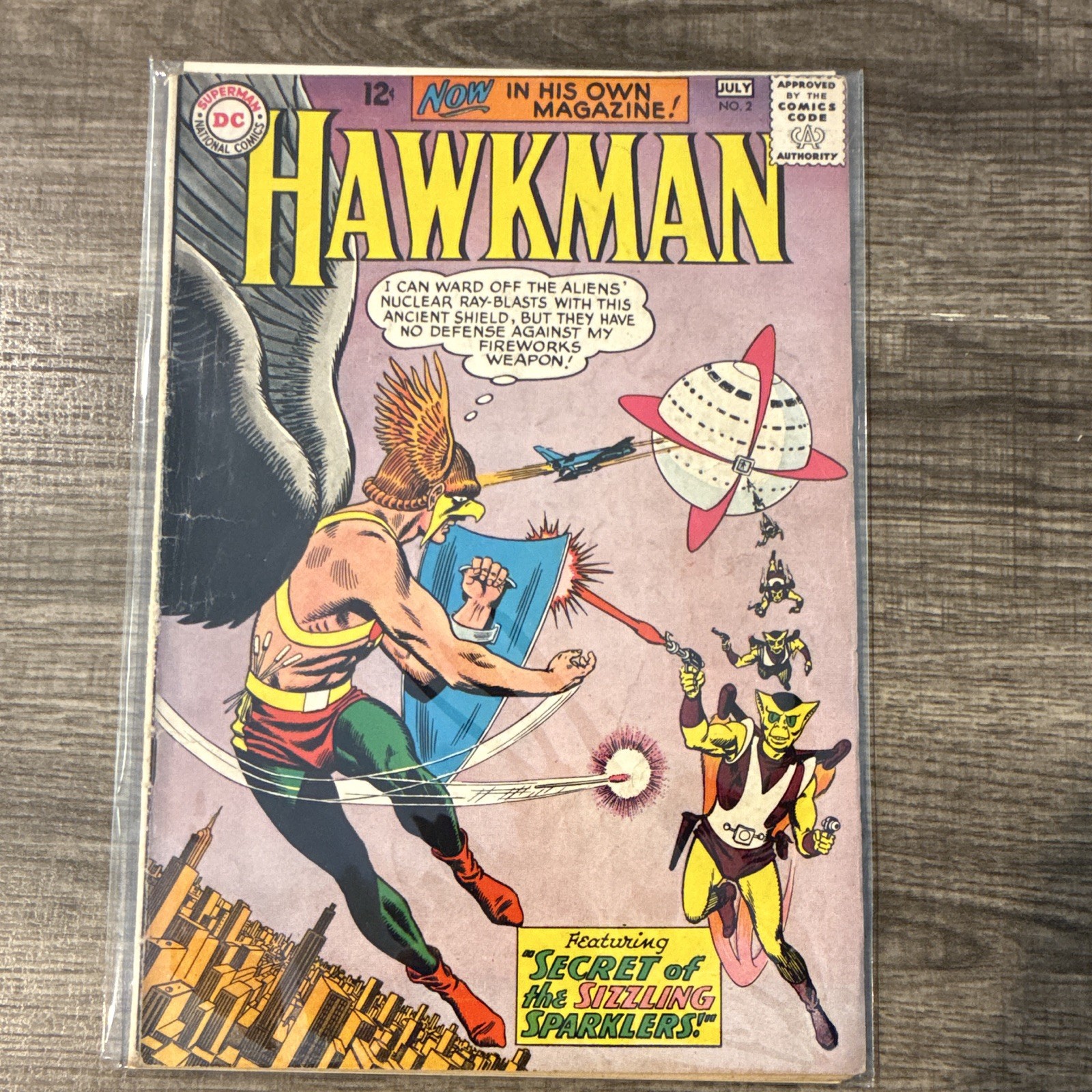 DC Comics Hawkman #2 (July) "Secret of the Sizzling Sparklers!" Silver Age