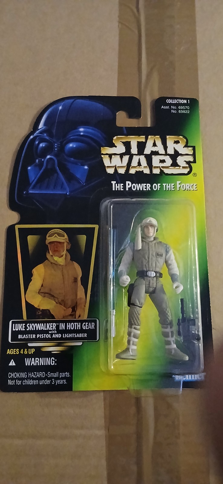 star wars the power of the force luke skywalker in hoth gear foil card figure