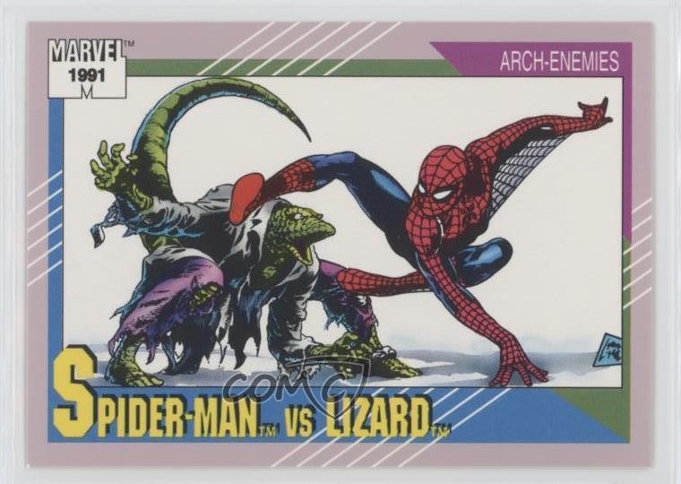 1991 Impel Marvel Universe Serie II Arch-Enemies Spider-Man vs Lizard #112 i1f