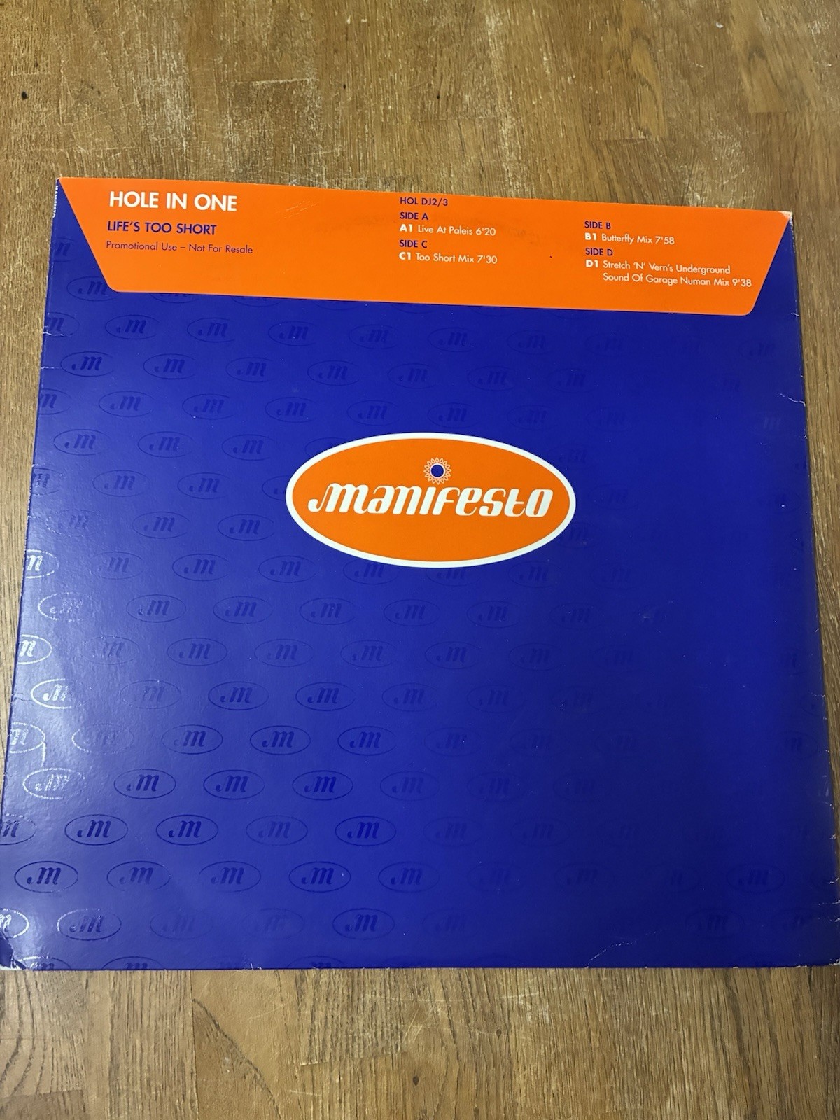 Hole In One - Life's Too Short 2x12" Vinyl 1996 UK Promo Manifesto HOL DJ2/3