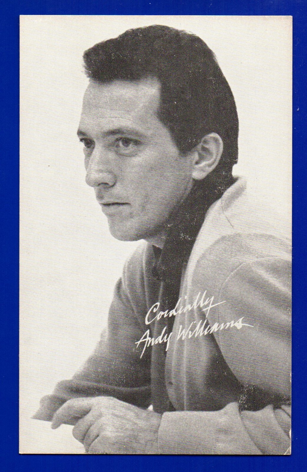 ANDY WILIAMS ANNI 60 MOSTRA ARCADE CARTELLONE PUBBLICITARIO CANTANTE MUSICISTA TV STAR VGEX+