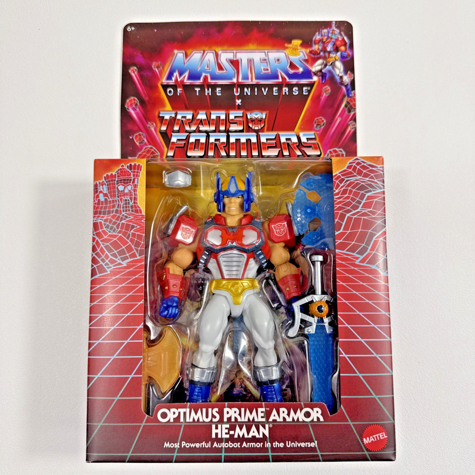 Modellino MOTU x Transformers Optimus Prime Armor He-Man nuovo con scatola