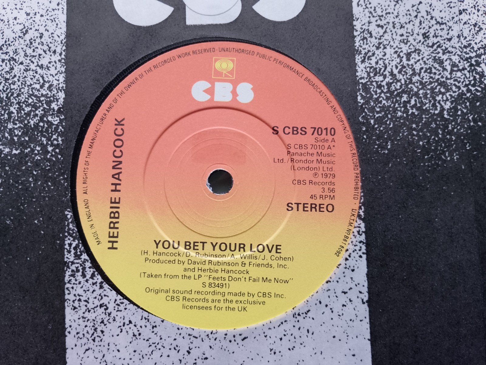 Herbie Hancock - You Bet Your Love 1979 Vinyl 7" Single