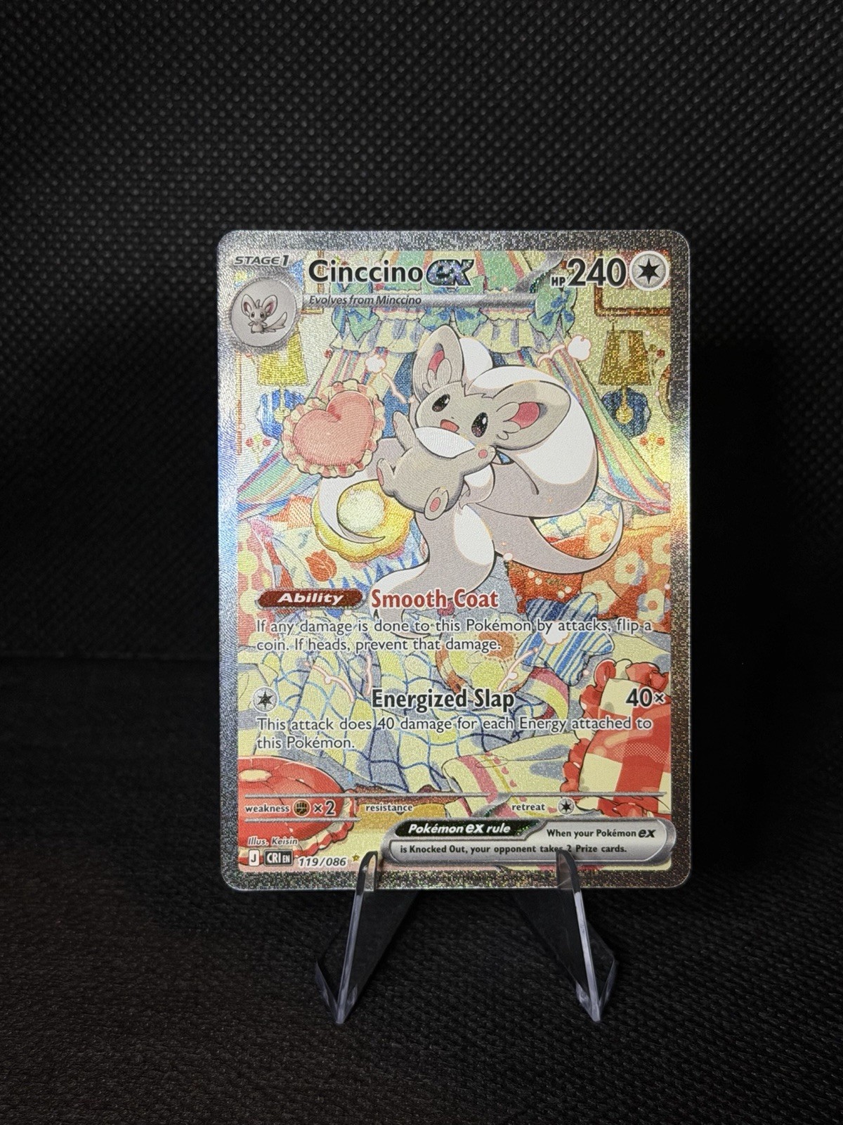 Pokémon TCG Cinccino Holo Illustrazione Rara 119/086 Possibile Gemma 10 contendenti💎 