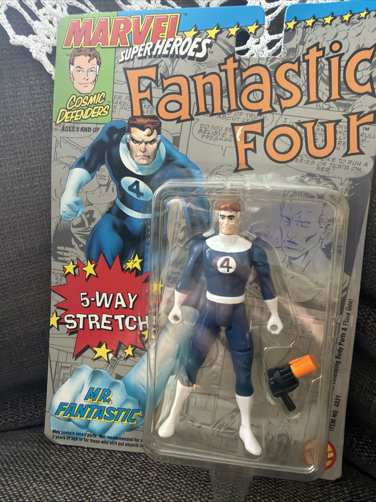 ToyBiz Fantastic Four Marvel Vintage 1992 5 Vie Stretch Mr. Fantastico
