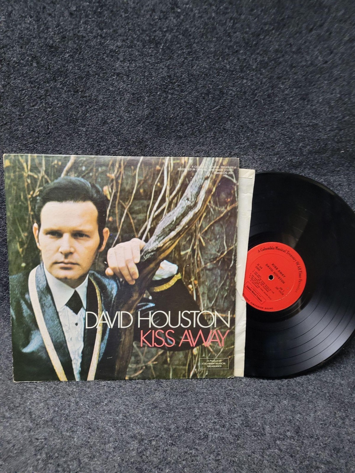 Vintage David Houston Kiss Away Vinyl LP Columbia Musical Treasuries 33 RPM