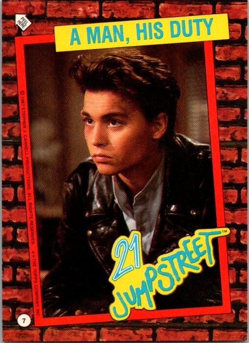 1987 Topps 21 Jump Street Johnny Depp Rookie Card #7