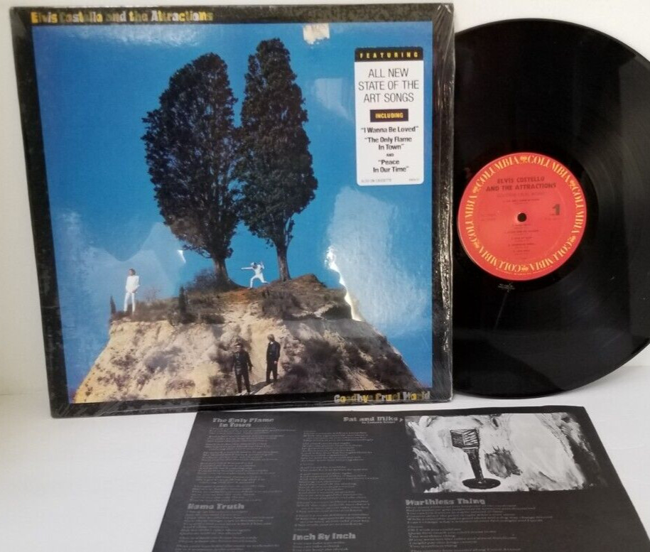 ELVIS COSTELLO & ATTRACTIONS Goodbye Cruel World LP in SHRINK - Tested EX *C7