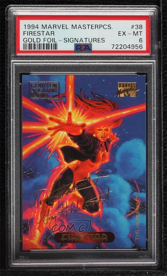 Fleer Marvel Masterpieces 1994 Gold Foil Signature Series Firestar PSA 6 0ed5