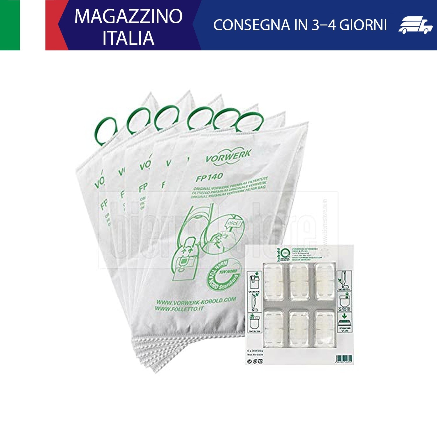 Sacchetti e Profumini Folletto Vk 140 E Vk 150, Originali Vorwerk
