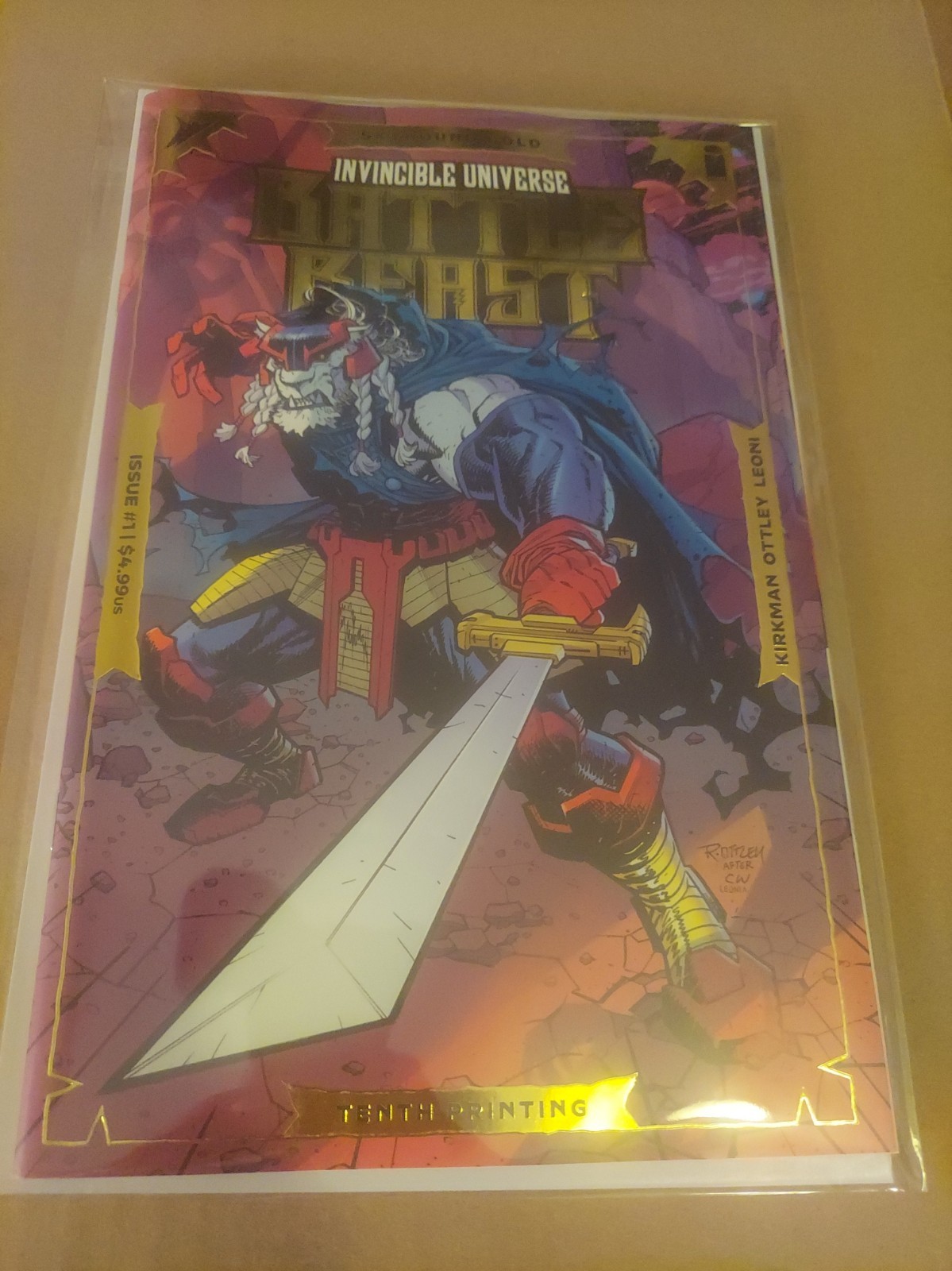 Battle Beast #1 10° Stampa Speciale Lamina Oro in rilievo Edizione Limitata...