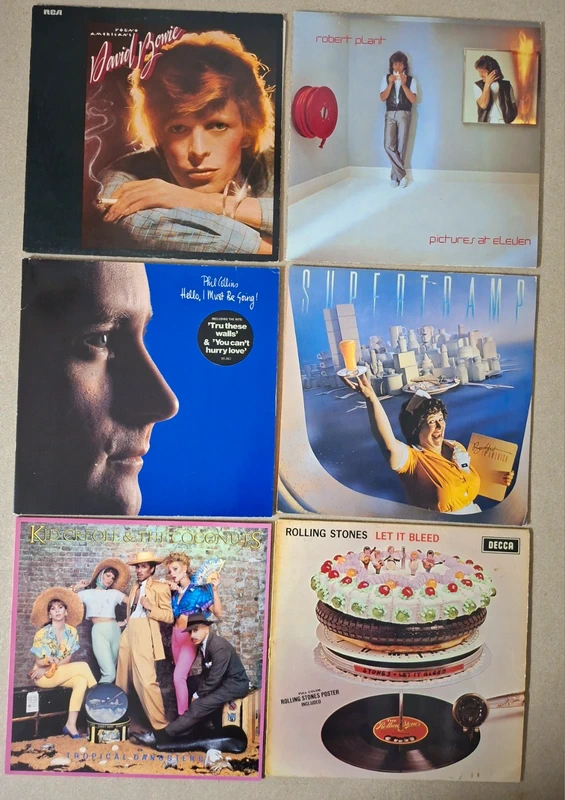 12X Schallplatten Vinyl LP Rock / Pop : David Bowie, Rolling Stones, Supertramp u.a.
