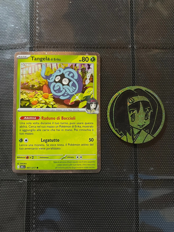 Tangela di Erika promo con moneta carte Pokémon megaevoluzione ascesa eroica