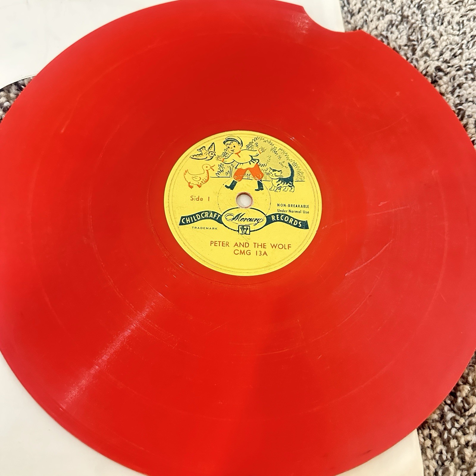 vintage peter and the wolf red record