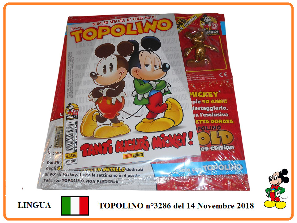TOPOLINO  n°3286 + MICKEY  SPECIALE GOLD  2018 / Edizione Limitata Sigillato