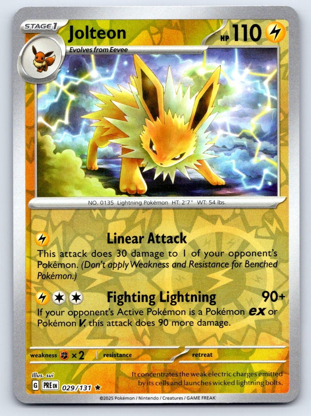 Jolteon 029/131 Raro Pokemon Evoluzioni Prismatiche Reverse Holo Near Mint