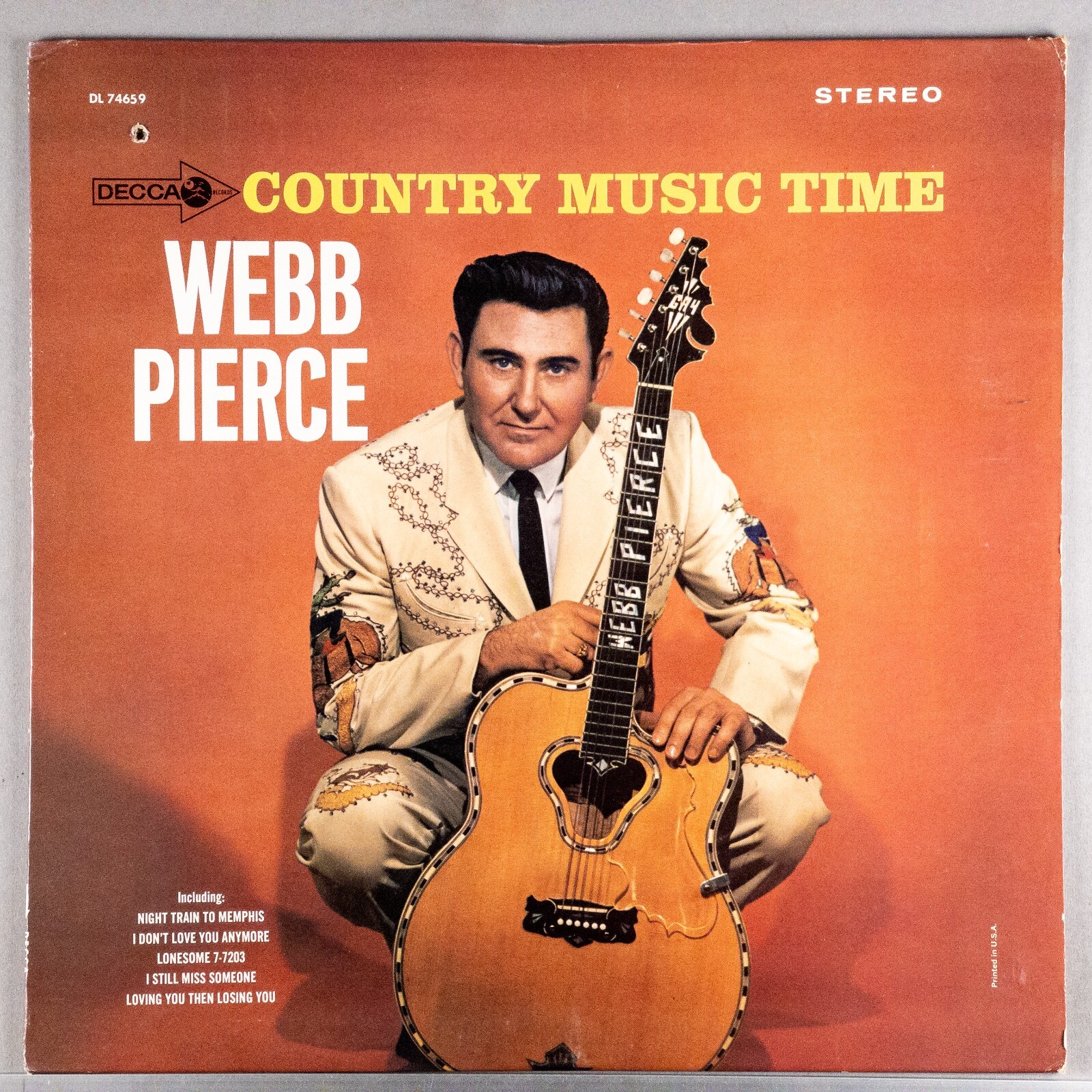 WEBB PIERCE - Country Music Time 1965 LP : VG+/VG+ DECCA RECORDS DL 74659