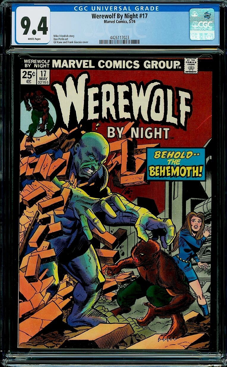 Werewolf by Night #17 CGC 9.4 White Pages Marvel Comic 1974